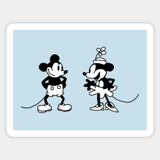 Steamboat Willie Cute Boy Mouse and Girl Mouse Magnet